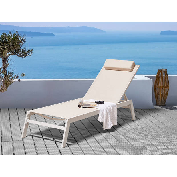 Beliani CATANIA - Tuinligstoel-Beige-Aluminium