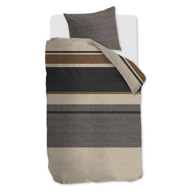 Beddinghouse Flanel Dekbedovertrek Laila - Donker Zand - 1-Persoons 140x200/220 cm