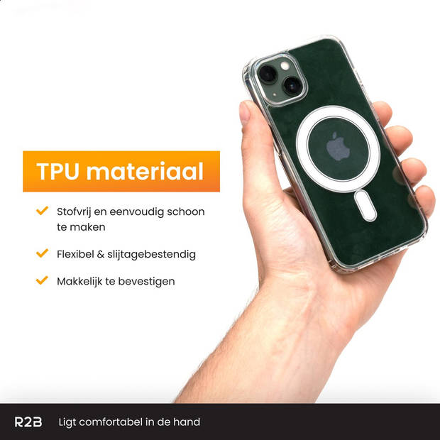 R2B hoesje geschikt voor iPhone 14 geschikt voor Magsafe - Inclusief screenprotector - Model Amersfoort