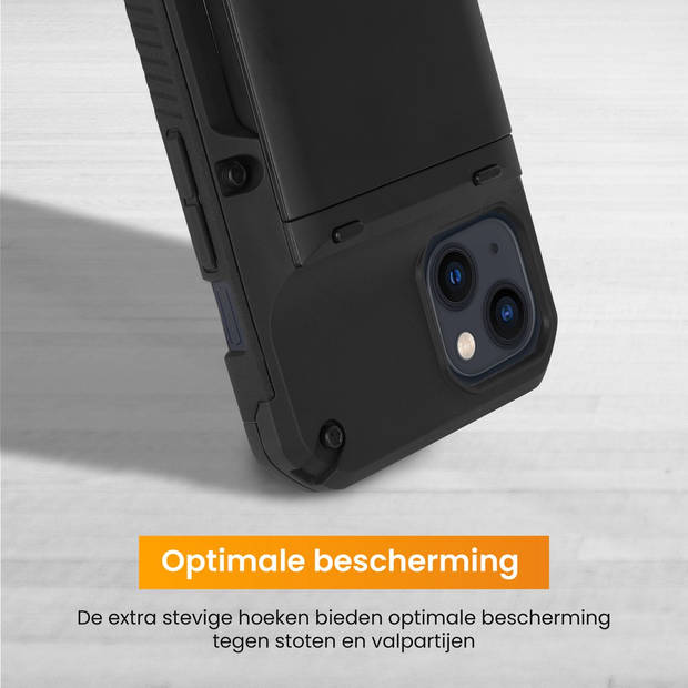 R2B® Hoesje met pasjeshouder geschikt voor iPhone 14 - 4 pasjes - Inclusief screenprotector - Model Zeist