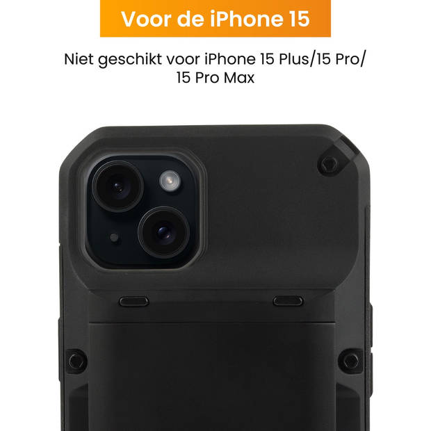 R2B® Hoesje met pasjeshouder geschikt voor iPhone 15 - 4 pasjes - Inclusief screenprotector - Model Zeist