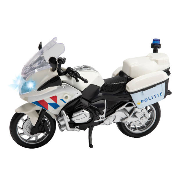 Speelgoed/model motor politie - wit - schaal 1:20 - 10 x 23 x 14 cm - politiemotor - Speelgoed motors