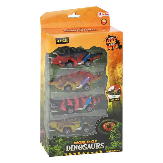 Toi Toys set a 4 dino-auto's