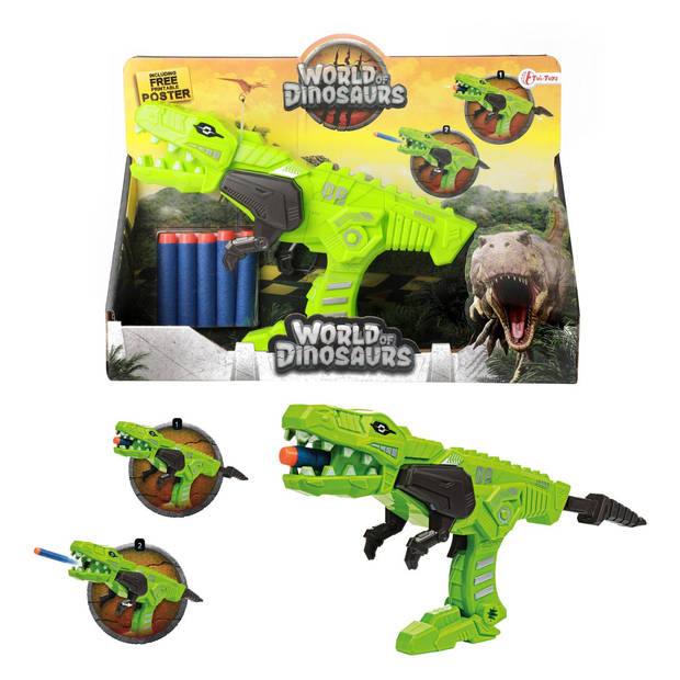 Toi Toys Dinopistool met 5 foampijlen