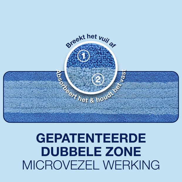 Bona Microfiber Cleaning Pad - Microvezel Reinigingspad - Vervangingsdoek - 42 CM - 500 x Wasbaar - 3 Stuks