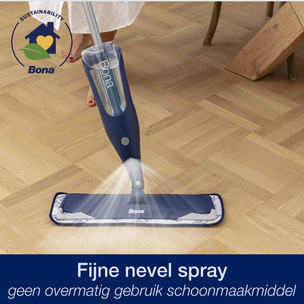 Bona Premium Spray Mop - Vloerwisser met Spray - Inclusief Houten Vloer Reiniger & Microvezel Reinigingspad Dweil