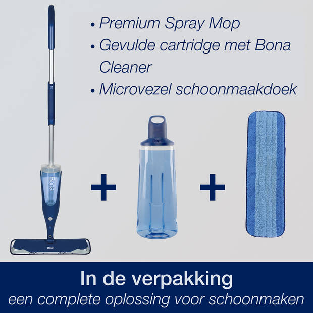 Bona Premium Spray Mop - Vloerwisser met Spray - Inclusief Houten Vloer Reiniger & Microvezel Reinigingspad Dweil