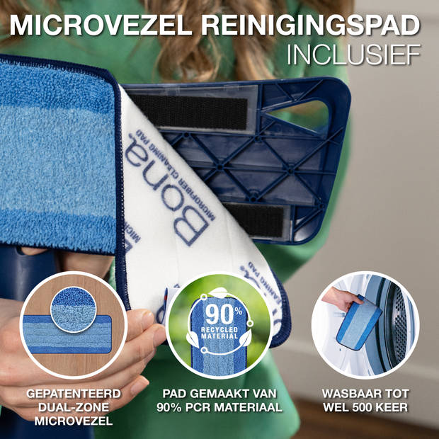 Bona Premium Microvezel Vloer Mop - Vloerwisser - In Hoogte Verstelbaar - Inclusief Microvezel Doek - 42 CM