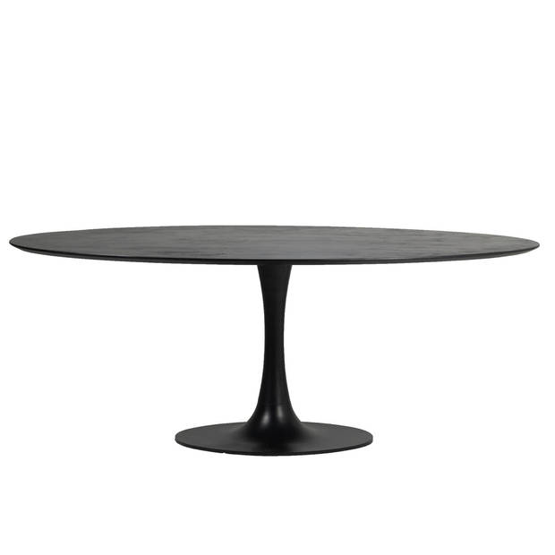 Giga Meubel - Eettafel Ovaal - Zwart - Mangohout - 200cm - Tafel Ziggy