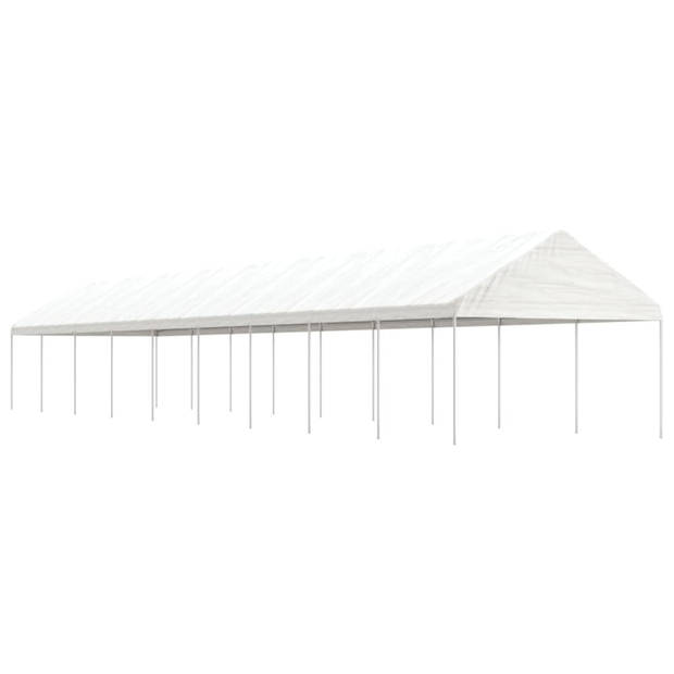 vidaXL Prieel met dak 20,07x4,08x3,22 m polyetheen wit