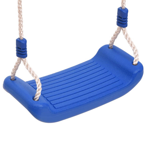 vidaXL Schommelzitje met touwladder polyetheen blauw