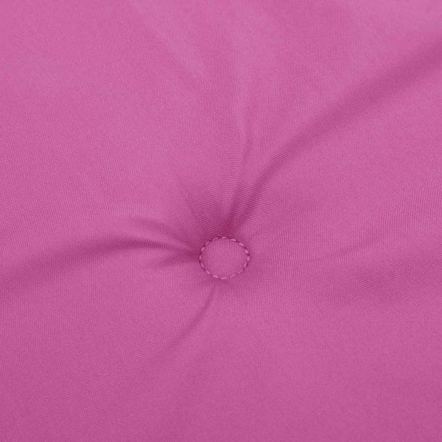 vidaXL Stoelkussens 2 st lage rug stof roze