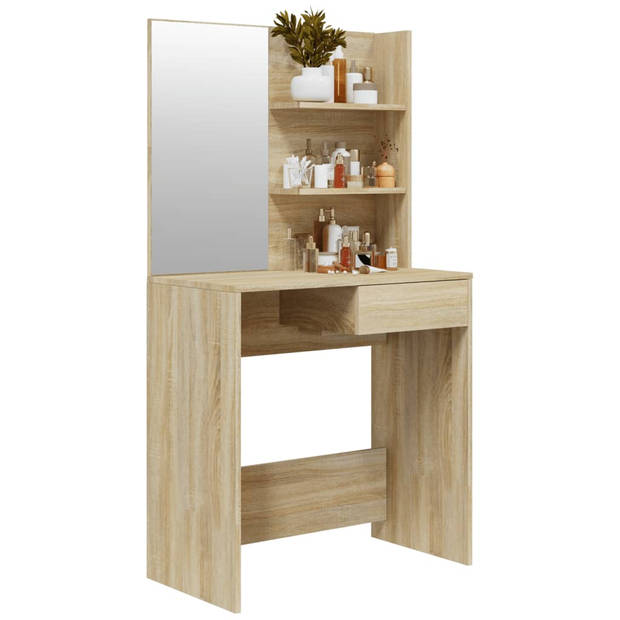 vidaXL Kaptafel met spiegel 74,5x40x141 cm sonoma eikenkleurig