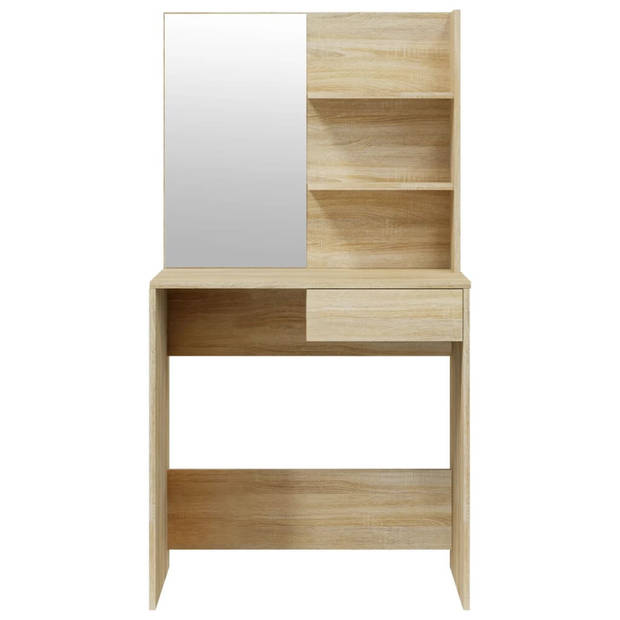 vidaXL Kaptafel met spiegel 74,5x40x141 cm sonoma eikenkleurig