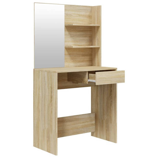 vidaXL Kaptafel met spiegel 74,5x40x141 cm sonoma eikenkleurig