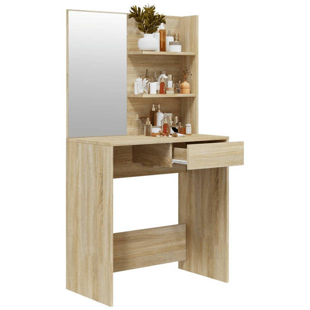 vidaXL Kaptafel met spiegel 74,5x40x141 cm sonoma eikenkleurig