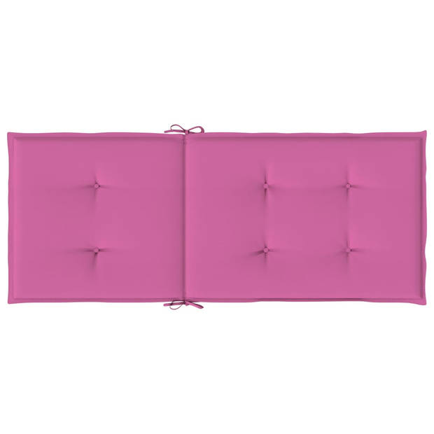 vidaXL Tuinstoelkussens hoge rugleuning 2 st 120x50x3 cm stof roze
