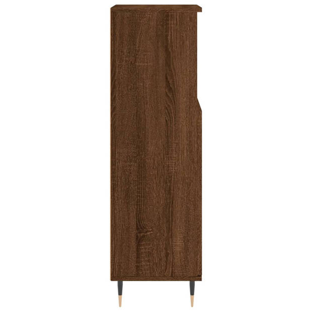 vidaXL Badkamerkast 30x30x100 cm bewerkt hout bruin eikenkleur