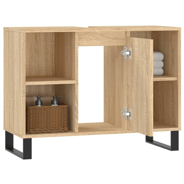 vidaXL Badkamerkast 80x33x60 cm bewerkt hout sonoma eikenkleurig