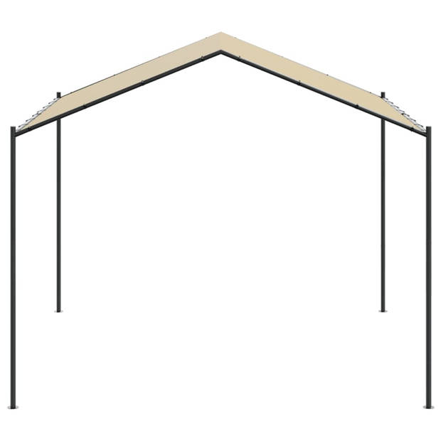 vidaXL Tuinpaviljoen 4x4 m staal en stof beige