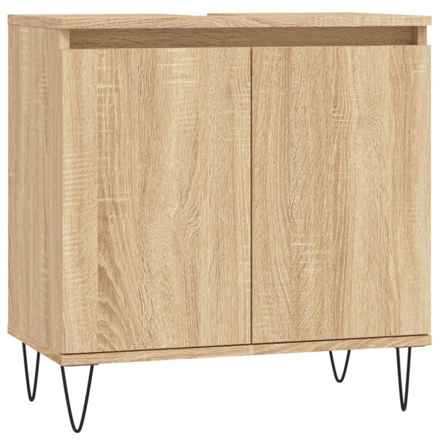 vidaXL Badkamerkast 58x33x60 cm bewerkt hout sonoma eikenkleurig