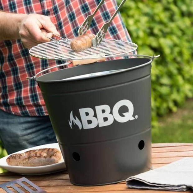 ProGarden Barbecue-emmer BBQ 26 cm matzwart