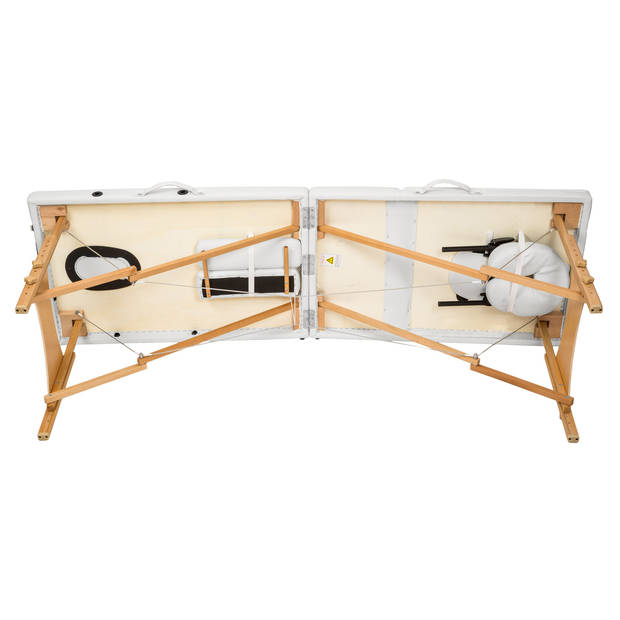 Mobiele massagetafel wit - 2 Zones 5cm + draagtas 401464