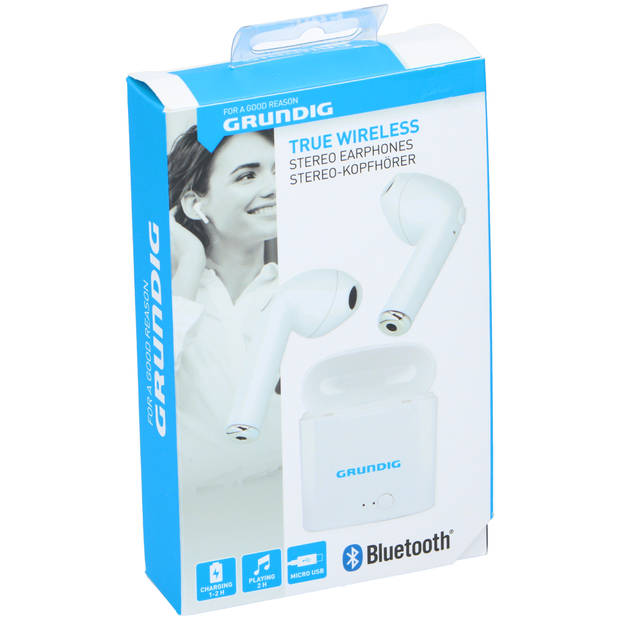 Grundig Draadloze Oordopjes - Bluetooth Koptelefoon - In-Ear Oortjes - 400 mAh - Wit