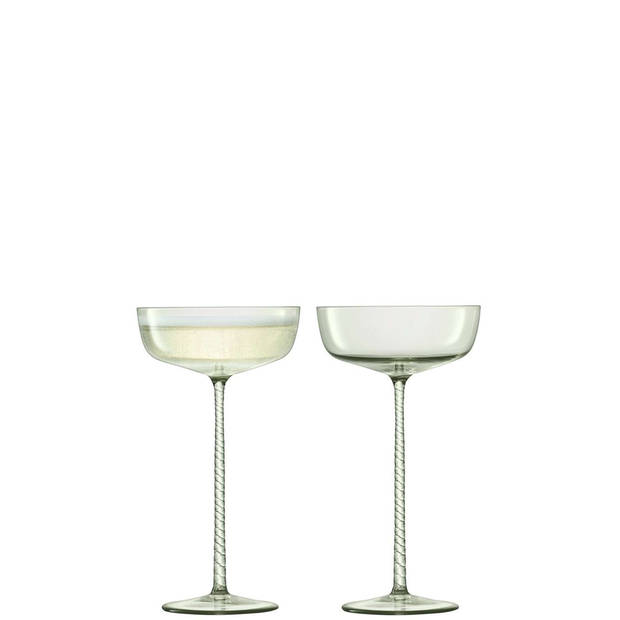 L.S.A. - Champagne Theatre Champagne Glas 190 ml Set van 2 Stuks - Glas - Groen