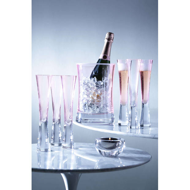 L.S.A. - Moya Champagne Serveerset Set van 7 Stuks - Glas - Roze