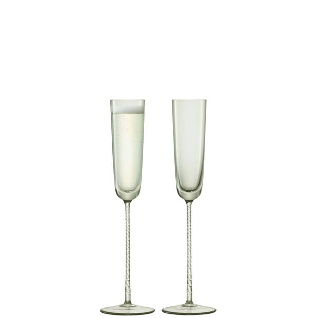 L.S.A. - Champagne Theatre Champagne Flute 120 ml Set van 2 Stuks - Glas - Groen
