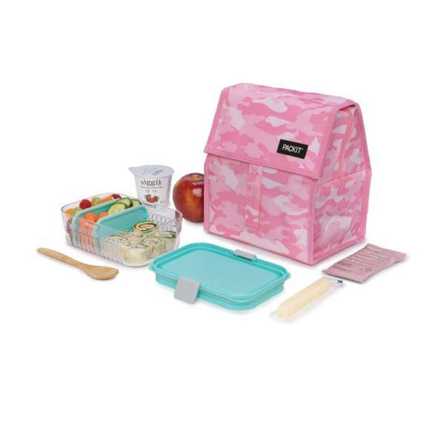Pack It - Koeltas Lunch Pink Camo - Polyester - Roze