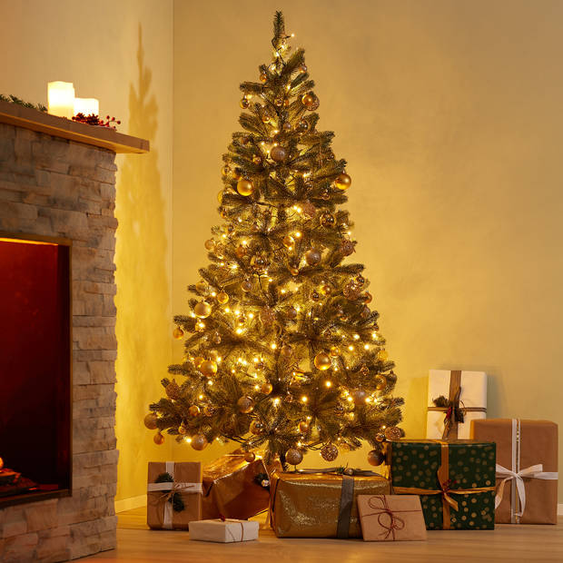 tectake® - levensechte Kunstkerstboom - 180 cm - standaard - Kerstboom - Dennenboom - 742 punten spuitgegoten naalden