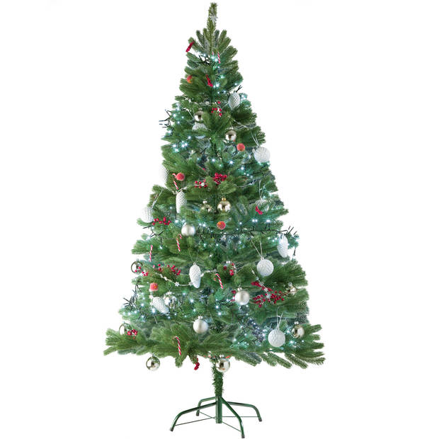 tectake® - levensechte Kunstkerstboom - 180 cm - standaard - Kerstboom - Dennenboom - 742 punten spuitgegoten naalden