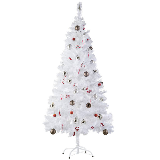 tectake® - witte Kunstkerstboom - 180 cm - incl. standaard - Kerstboom - Dennenboom - 533 punten - 402821