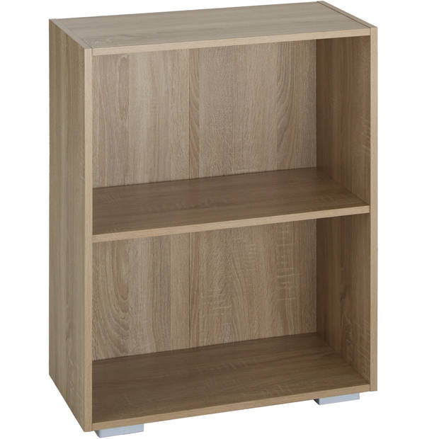 tectake® - Boekenrek Lexi 2 vakken - Licht hout, eiken Sonoma - 403603