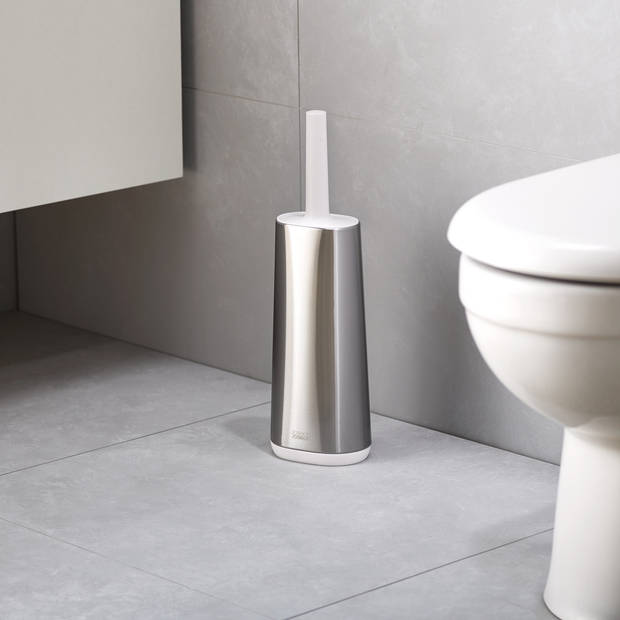 Joseph Joseph - Flex Toiletborstel Set van 2 Stuks - Roestvast Staal - Zilver