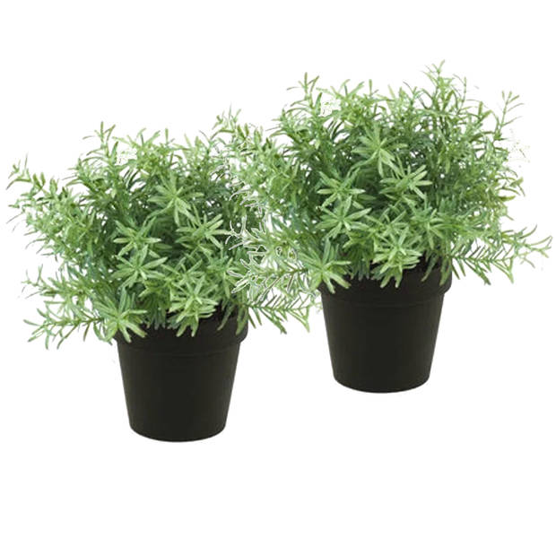 Emerald Kunstplant/kruiden rozemarijn - in terracotta pot - 22 cm - kruiden - Kunstplanten