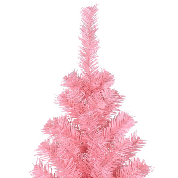 vidaXL Kunstkerstboom met standaard 210 cm PVC roze