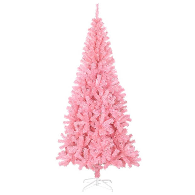 vidaXL Kunstkerstboom met standaard 210 cm PVC roze