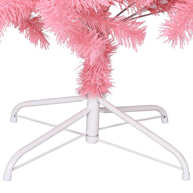 vidaXL Kunstkerstboom met standaard 210 cm PVC roze