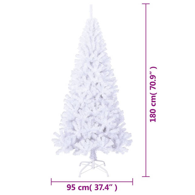 vidaXL Kunstkerstboom met dikke takken 180 cm PVC wit