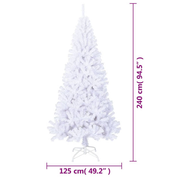 vidaXL Kunstkerstboom met dikke takken 240 cm PVC wit