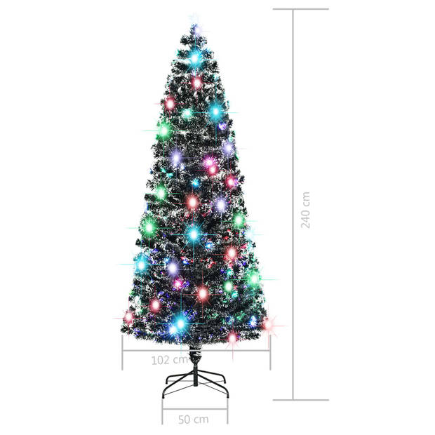 vidaXL Kerstboom met LED en standaard 240 cm glasvezel