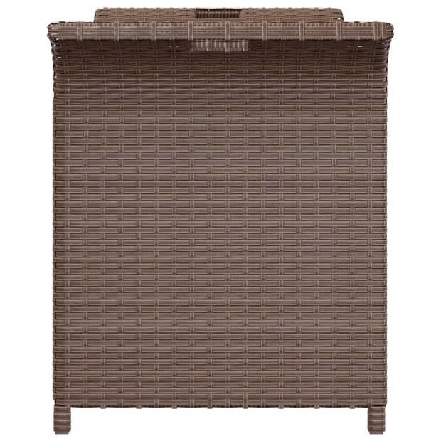 vidaXL Tuinbank met kussen 116x46x57 cm poly rattan bruin