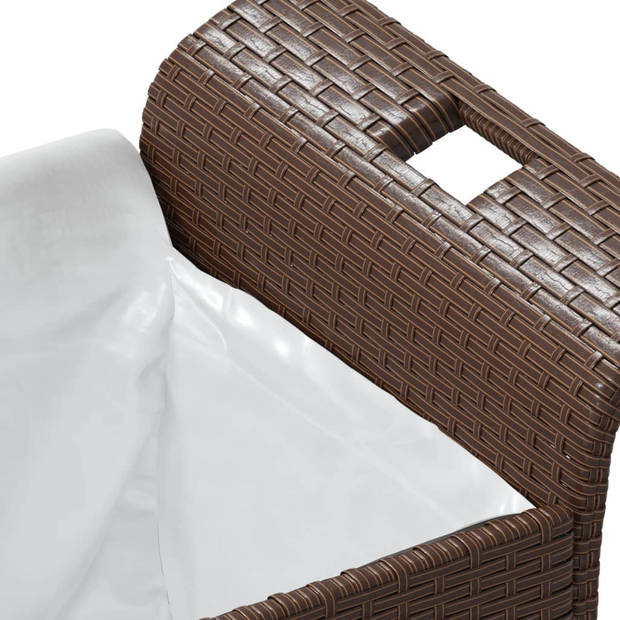 vidaXL Tuinbank met kussen 116x46x57 cm poly rattan bruin