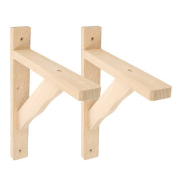 AMIG Plankdrager/planksteun van hout - 2x - lichtbruin - H280 x B230 mm - Tot 95 kg - Plankdragers