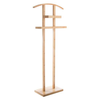 5Five Kledingrek Dressboy - Colbert/jas hanger - staand model - bamboe hout - lichtbruin - 44 x 22 x 113 cm - Kledingrek