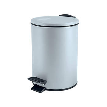 Spirella Pedaalemmer Cannes - ijsblauw - 3 liter - metaal - L17 x H25 cm - soft-close - toilet/badkamer - Pedaalemmers