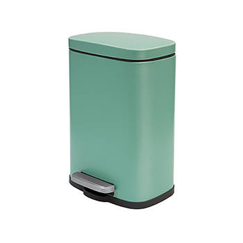 Spirella Pedaalemmer Venice - salie groen - 5 liter - metaal - L21 x H30 cm - soft-close - toilet/badkamer - Pedaalemmer